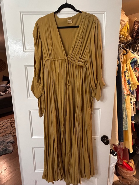 Free People Dresses & Skirts - Free People Mustard Olive Green Maxi Dress